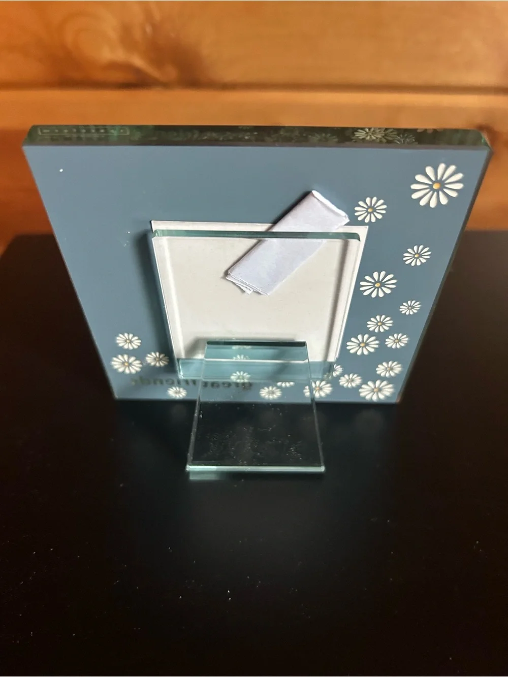 Spaceform of London Mirror Glass 'Great Friends'  Frame with White Flowers